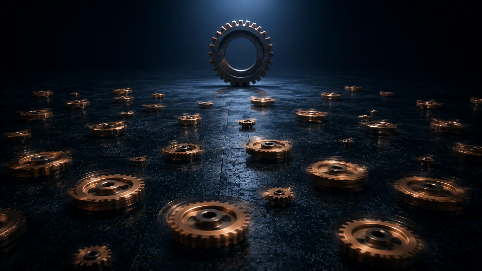 Isolierte Zahnräder ohne Verbindung - Aktivität die keine Wirkung erzeugt